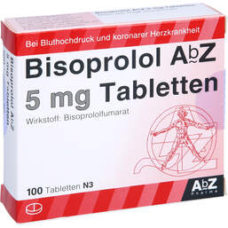 Abbildung: Bisoprolol AbZ 5 mg Tabletten 100 St, Tabletten PZN 01014949