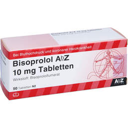 Abbildung: Bisoprolol AbZ 10 mg Tabletten 50 St, Tabletten PZN 01014961