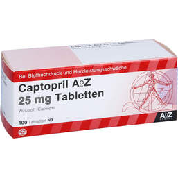Abbildung: Captopril AbZ 25 mg Tabletten 100 St, Tabletten PZN 01015156
