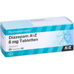 Abbildung: Diazepam AbZ 5 mg Tabletten 20 St, Tabletten PZN 01015423