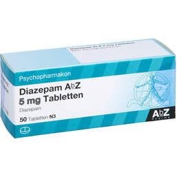 Abbildung: Diazepam AbZ 5 mg Tabletten 50 St, Tabletten PZN 01015446