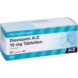 Abbildung: Diazepam AbZ 10 mg Tabletten 50 St, Tabletten PZN 01015475