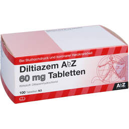 Abbildung: Diltiazem AbZ 60 mg Tabletten 100 St, Tabletten PZN 01015593