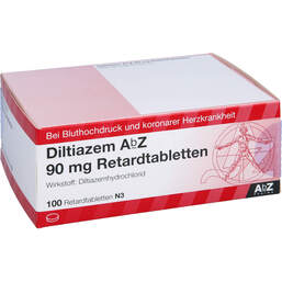 Abbildung: Diltiazem AbZ 90 mg Retardtabletten 100 St, Retard-Tabletten PZN 01015601