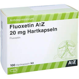 Abbildung: Fluoxetin AbZ 20 mg Hartkaps 100 St, Hartkapseln PZN 01015788