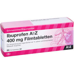 Abbildung: Ibuprofen AbZ 400 mg Filmtabletten 20 St, Filmtabletten PZN 01016061