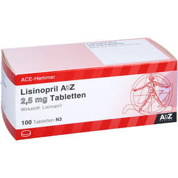 Abbildung: Lisinopril AbZ 2,5 mg Tabletten 100 St, Tabletten PZN 01016196
