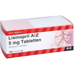Abbildung: Lisinopril AbZ 5 mg Tabletten 100 St, Tabletten PZN 01016279