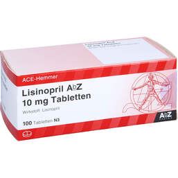 Abbildung: Lisinopril AbZ 10 mg Tabletten 100 St, Tabletten PZN 01016316