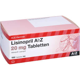 Abbildung: Lisinopril AbZ 20 mg Tabletten 100 St, Tabletten PZN 01016339