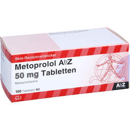 Abbildung: Metoprolol AbZ 50 mg Tabletten 100 St, Tabletten PZN 01016397