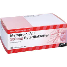 Abbildung: Metoprolol AbZ 200 mg Retardtabletten 100 St, Retard-Tabletten PZN 01016440