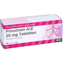 Abbildung: Piroxicam AbZ 20 mg Tabletten 50 St, Tabletten PZN 01016799