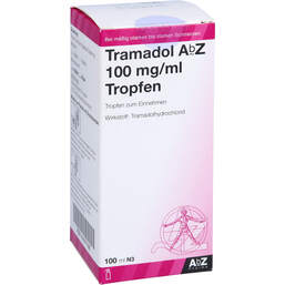 Abbildung: Tramadol AbZ 100 mg / ml Tropfen Pumplösung 100 ml, Pumplösung PZN 01017190