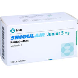 Abbildung: Singulair Junior 5 mg Kautabletten 100 St, Kautabletten PZN 01017534