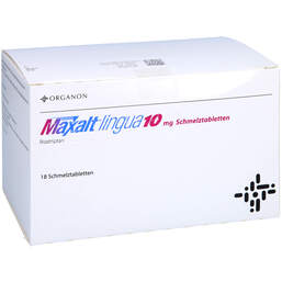 Abbildung: Maxalt lingua 10 mg Schmelztabletten 18 St, Schmelztabletten PZN 01018166