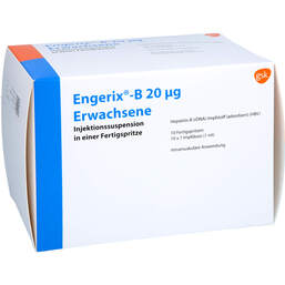 Abbildung: Engerix B Erwachsene Injektionssuspension in einer Fertigspritze 10 St, Injektionssuspension PZN 01018226