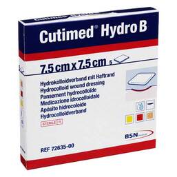 Abbildung: Cutimed Hydro B Hydrok.Ver.7,5x7,5cm mit Haftrand 5 St, Kompressen PZN 01021398