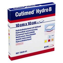 Abbildung: Cutimed Hydro B Hydrok.Ver.10x10cm mit Haftrand 5 St, Kompressen PZN 01021406