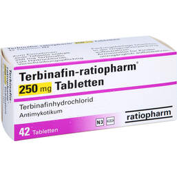 Abbildung: Terbinafin ratiopharm 250 mg Tabletten 42 St, Tabletten PZN 01024698