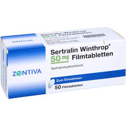 Abbildung: Sertralin Winthrop 50 mg Filmtabletten 50 St, Filmtabletten PZN 01028710