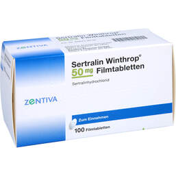 Abbildung: Sertralin Winthrop 50 mg Filmtabletten 100 St, Filmtabletten PZN 01028727