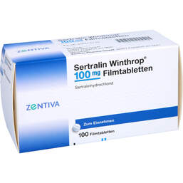 Abbildung: Sertralin Winthrop 100 mg Filmtabletten 100 St, Filmtabletten PZN 01028779