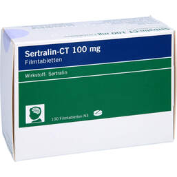 Abbildung: Sertralin-CT 100 mg Filmtabletten 100 St, Filmtabletten PZN 01032031
