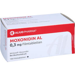 Abbildung: Moxonidin AL 0,3 mg Filmtabletten 100 St, Filmtabletten PZN 01036112