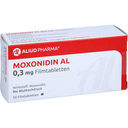 Abbildung: Moxonidin AL 0,3 mg Filmtabletten 50 St, Filmtabletten PZN 01036129