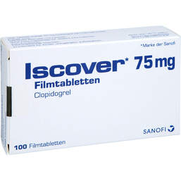 Abbildung: Iscover 75 mg Filmtabletten 100 St, Filmtabletten PZN 01037057