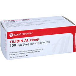 Abbildung: Tilidin AL comp.100 mg / 8 mg Retardtabletten 100 St, Retard-Tabletten PZN 01038996