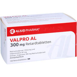 Abbildung: Valpro AL 300 mg Retardtable 100 St, Retard-Tabletten PZN 01039085
