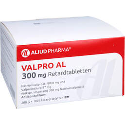 Abbildung: Valpro AL 300 mg Retardtable 200 St, Retard-Tabletten PZN 01039091