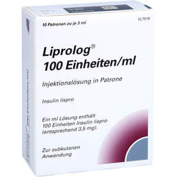 Abbildung: Liprolog 100 E / ml Patrone Injektionslösung 10X3 ml, Injektionslösung PZN 01043129