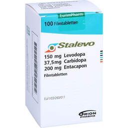 Abbildung: Stalevo 150 mg / 37,5 mg / 200 mg Filmtabletten 100 St, Filmtabletten PZN 01043514