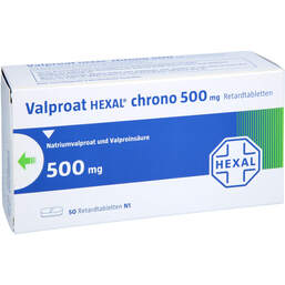 Abbildung: Valproat Hexal chrono 500 mg Retardtabletten 50 St, Retard-Tabletten PZN 01044092