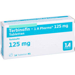 Abbildung: Terbinafin 1A Pharma 125 mg Tabletten 14 St, Tabletten PZN 01044293