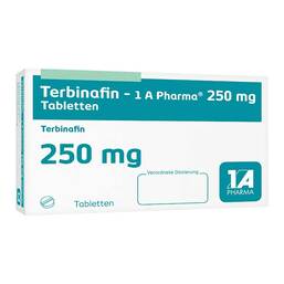 Abbildung: Terbinafin 1A Pharma 250 mg Tabletten 14 St, Tabletten PZN 01044324
