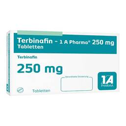 Abbildung: Terbinafin 1A Pharma 250 mg Tabletten 28 St, Tabletten PZN 01044330