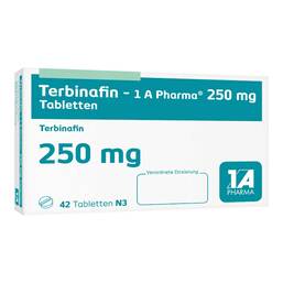 Abbildung: Terbinafin 1A Pharma 250 mg Tabletten 42 St, Tabletten PZN 01044347