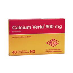 Abbildung: Calcium Verla 600 mg Filmtabletten Filmtabletten, 40 St PZN 01047357