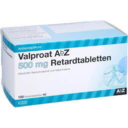 Abbildung: Valproat AbZ 500 mg Retardtabletten 100 St, Retard-Tabletten PZN 01048552