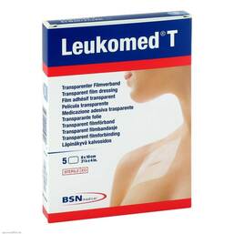 Abbildung: Leukomed transp. sterile Pflaster 8x10 cm 5 St, Pflaster PZN 01051028