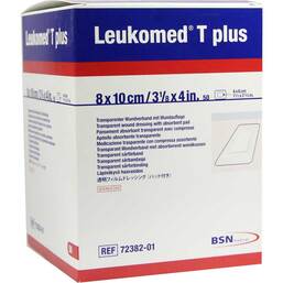 Abbildung: Leukomed transp. plus sterile Pflaster 8x10 cm 50 St, Pflaster PZN 01051063