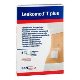 Abbildung: Leukomed transp. plus sterile Pflaster 5x7,2 cm 5 St, Pflaster PZN 01051198