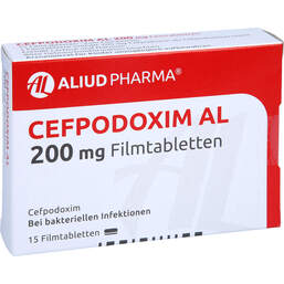 Abbildung: Cefpodoxim AL 200 mg Filmtabletten 15 St, Filmtabletten PZN 01053412