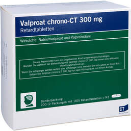 Abbildung: Valproat chrono-CT 300 mg Retardtabletten 200 St, Retard-Tabletten PZN 01065527
