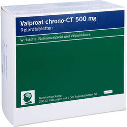 Abbildung: Valproat chrono-CT 500 mg Retardtabletten 200 St, Retard-Tabletten PZN 01065562