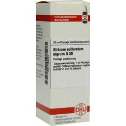 Abbildung: Stibium sulfuratum nigrum D 30 Dilution Dilution, 20 ml PZN 01066343